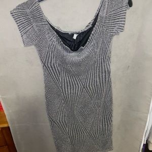 Charlotte Russe Off the Shoulder Silver Sparkle Dress!